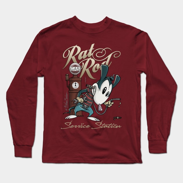 Rat Rod gas Long Sleeve T-Shirt by nanobarbero